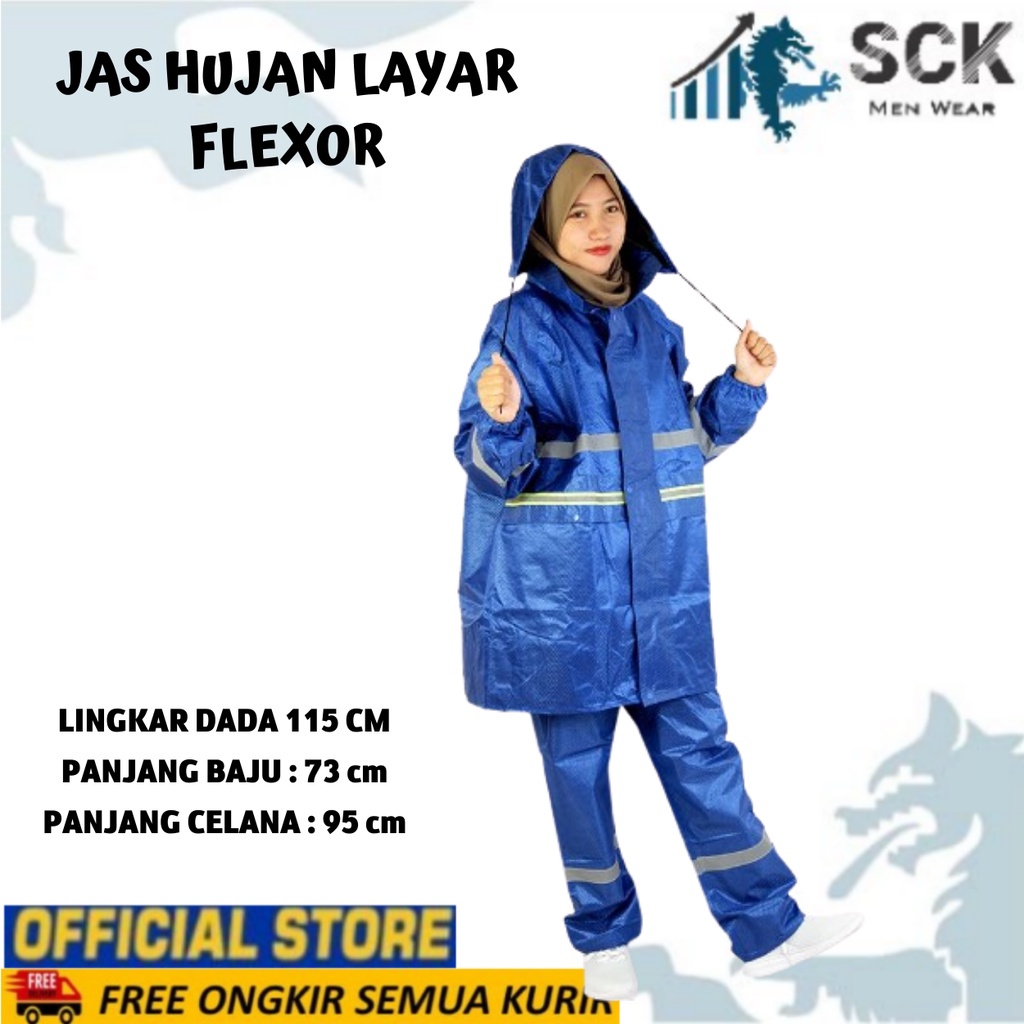 Jas Hujan LAYAR FLEXOR BIRU 957 Tf Suit Anti Tembus Angin / Mantol Olahraga Waterproof Anti Tembus Air - sckmenwear GROSIR