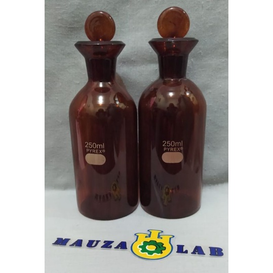 Botol winkler 300ml pyrex amber / botol bod 300 ml full amber pyrex