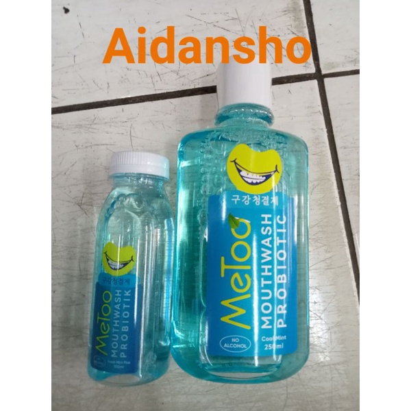MeToo Mouthwash Cool Mint Probiotik 250 ml  /50ml
