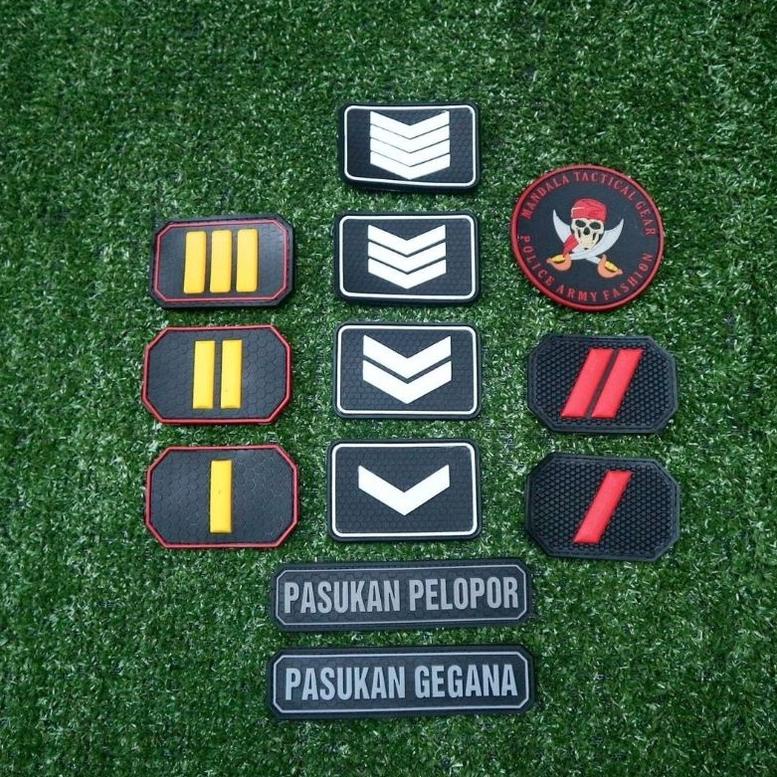 ✔️  Patch Pangkat / pasukan pelopor / rubber patch Pangkat dan patch pasukan gegana