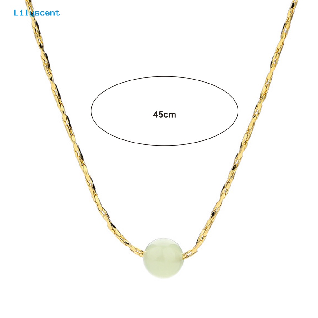 [LS] Rantai Klavikula Vintage Geometris Imitasi Hetian Jade Adjustable Extension Chain Membawa Keberuntungan Hadiah Wanita Manik-Manik Liontin Kalung Pesona Perhiasan Untuk Pacaran