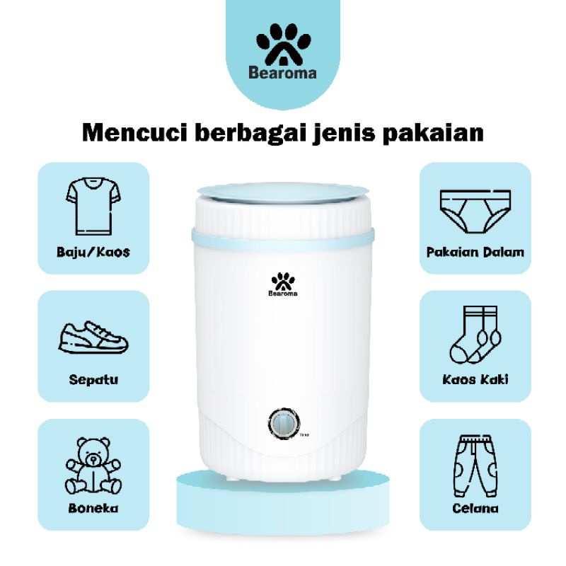Mesin Cuci Mini-Mesin Cuci Portable-Mesin CuciPengering Bearoma Kapasitas 4 KG mesin cuci mini mesin