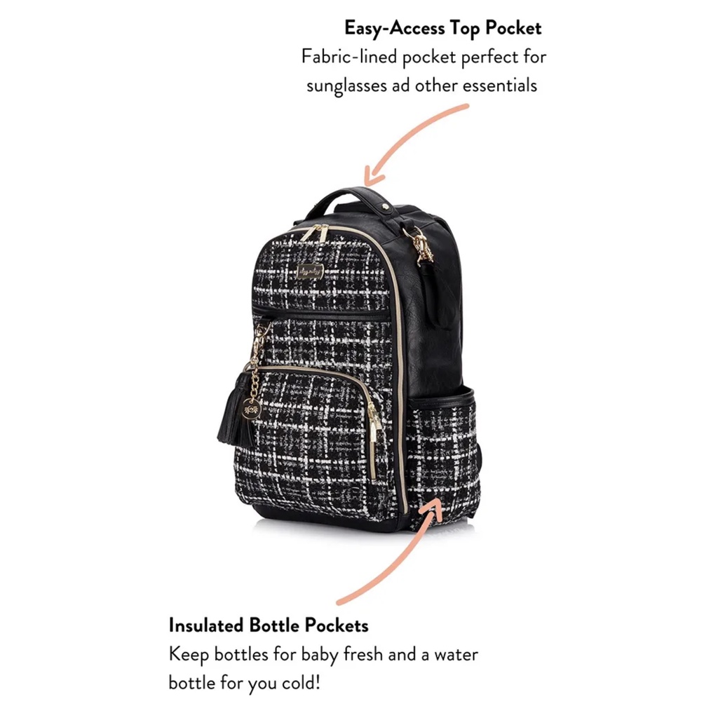 Itzy Ritzy Boss Plus The Kelly - Large Diaper Bag Backpack Tas Perlengkapan Bayi Ransel Kantong Ransel Tweed Besar