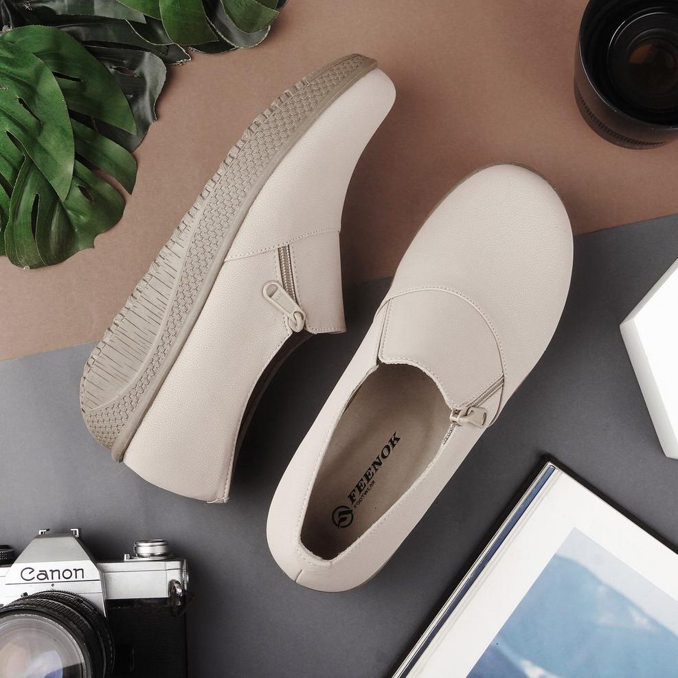 BEST SELLER SEPATU SLETING WANITA AQILA CREAM ORIGINAL FEENOK