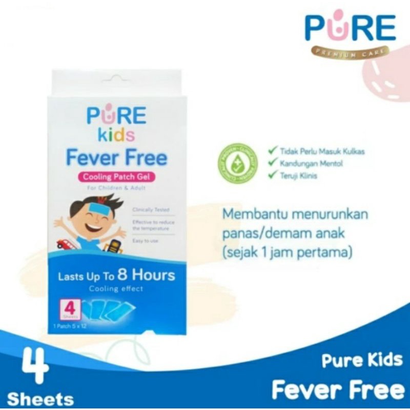 PureKids Fever Free Cooling Patch Gel isi 4 sheet