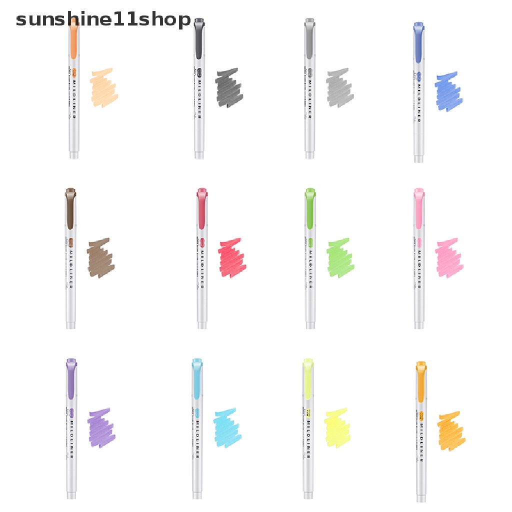 Sho Double Headed High Soft Brush Paing Drawing Pen Marker Fluorescent Color Lettering Drawing Paint Perlengkapan Kantor Sekolah Alat Tulis N