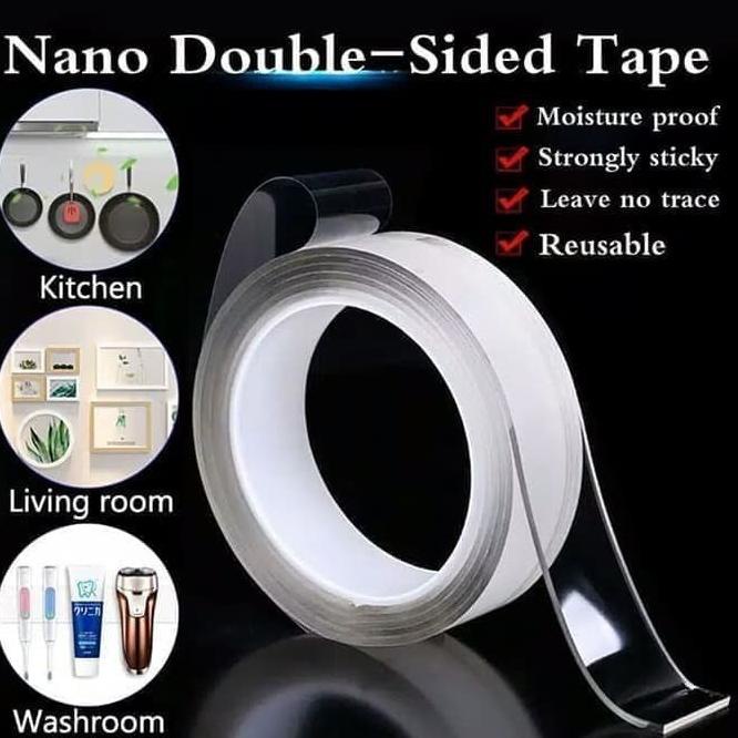 

G38 IKILOSHOP Nano 30mm x 1m Double Tape Bening Tahan Air Acrylic Washable HOT じ