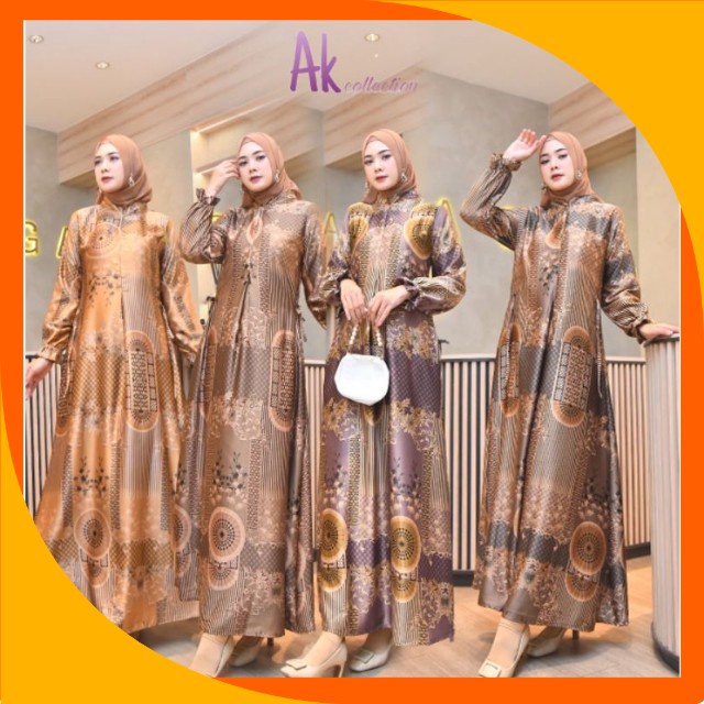 Dress Gamis Sultan Maxmara silky Baju Wanita Dress Wanita Gamis Wanita