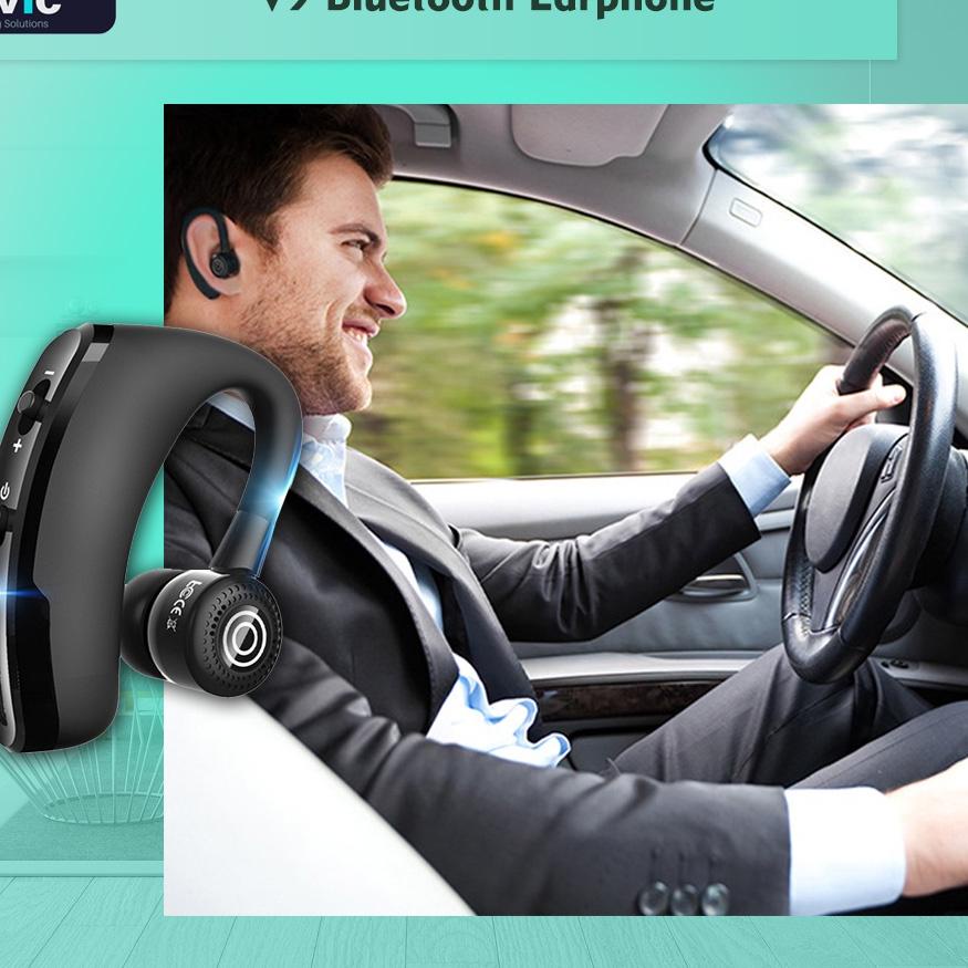 ♚ Headset Bluetooth voyager V9 Wireless Hands-free Earphone with Mic Control ✳