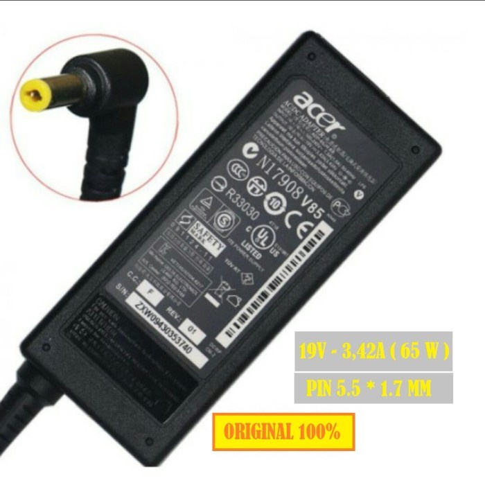 Adaptor Charger Acer 19V 3.42A 5.5 x 1.70 MM ORIGINAL