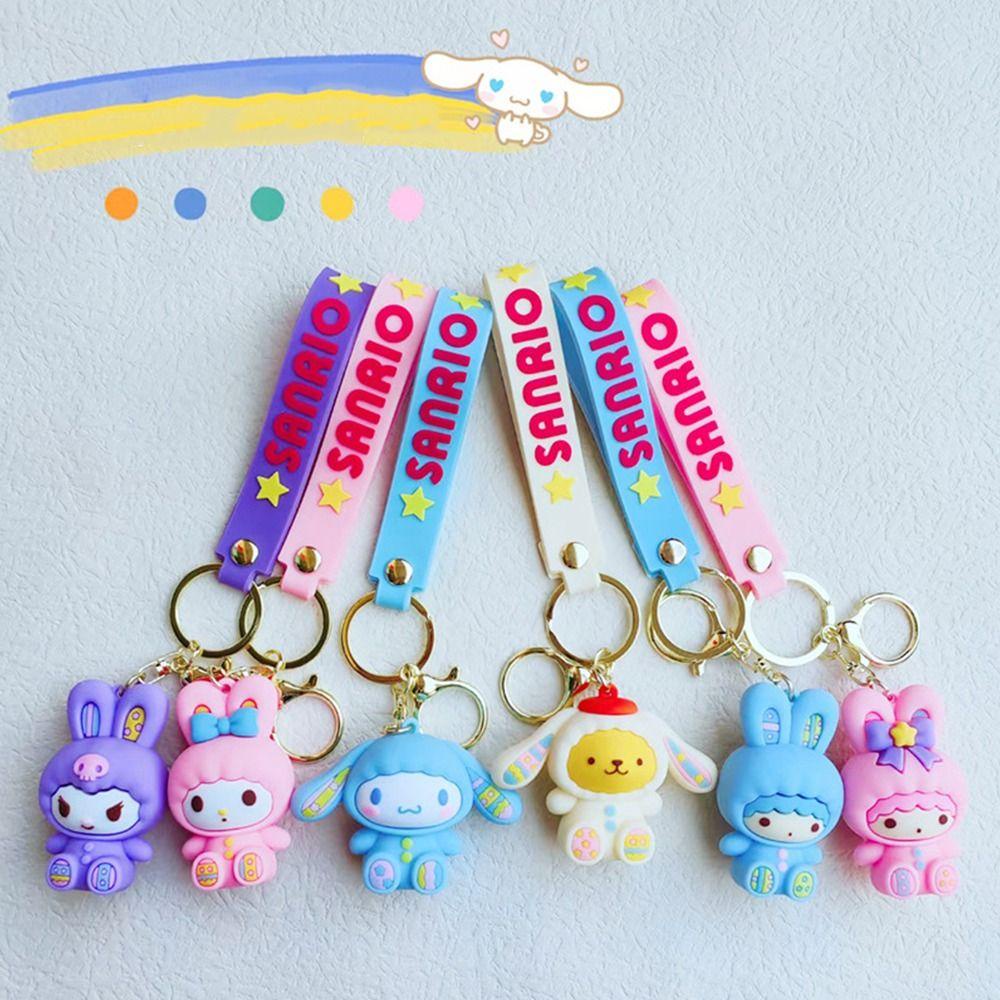 AUGUSTINA Gantungan Kunci Wanita Dekorasi Kreatif Kuromi Melody Pompompurin Cinnamoroll Key Holder