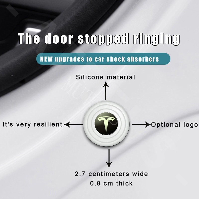 Tesla 4per8 /12 /16Pcs New Luminous Type Car Door Trunk Anti Shock Tabrakan Pad Stiker Silikon Mengurangi Kebisingan Penyangga Untuk Model3 Y X