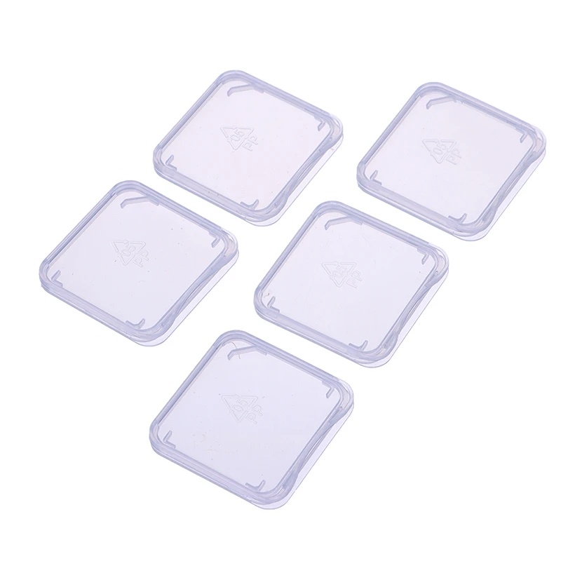 Kotak Penyimpanan SIM Card 10pcs/lot Transparan SD Memory Card Case Standar SD SDHC Memory Card Holder Box Memory Card Plastik Bening Case Holder Pelindung