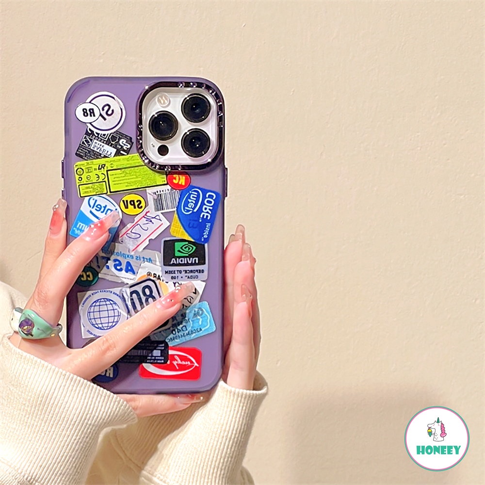 IPHONE Mewah Matte Plating Graffiti Ticket Phone Case Kompatibel Untuk Iphone11 12 13 14 Pro Max Kamera Perlindungan Shockproof Bumper Soft Cover