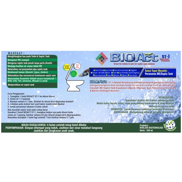 SOLUSI WC MAMPET/ KURAS WC / KURAS SEPTIC TANK BIOACT ST-1/TOILET MAMPET/KURAS WC TANPA SEDOT