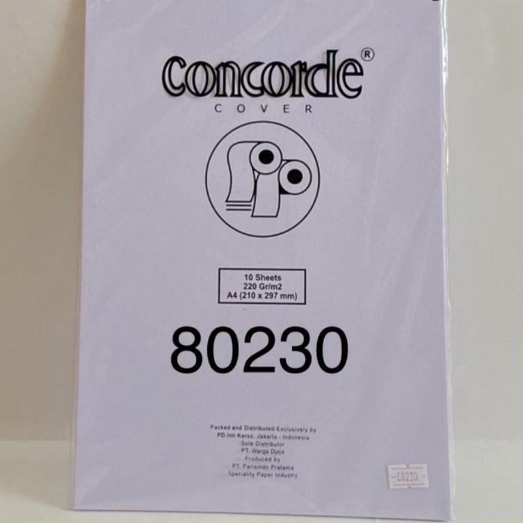 

KodeIi7I2 KERTAS CONCORDE A4 220 GRAM / M2 WHITE 1 PACK ISI 10 LEMBAR