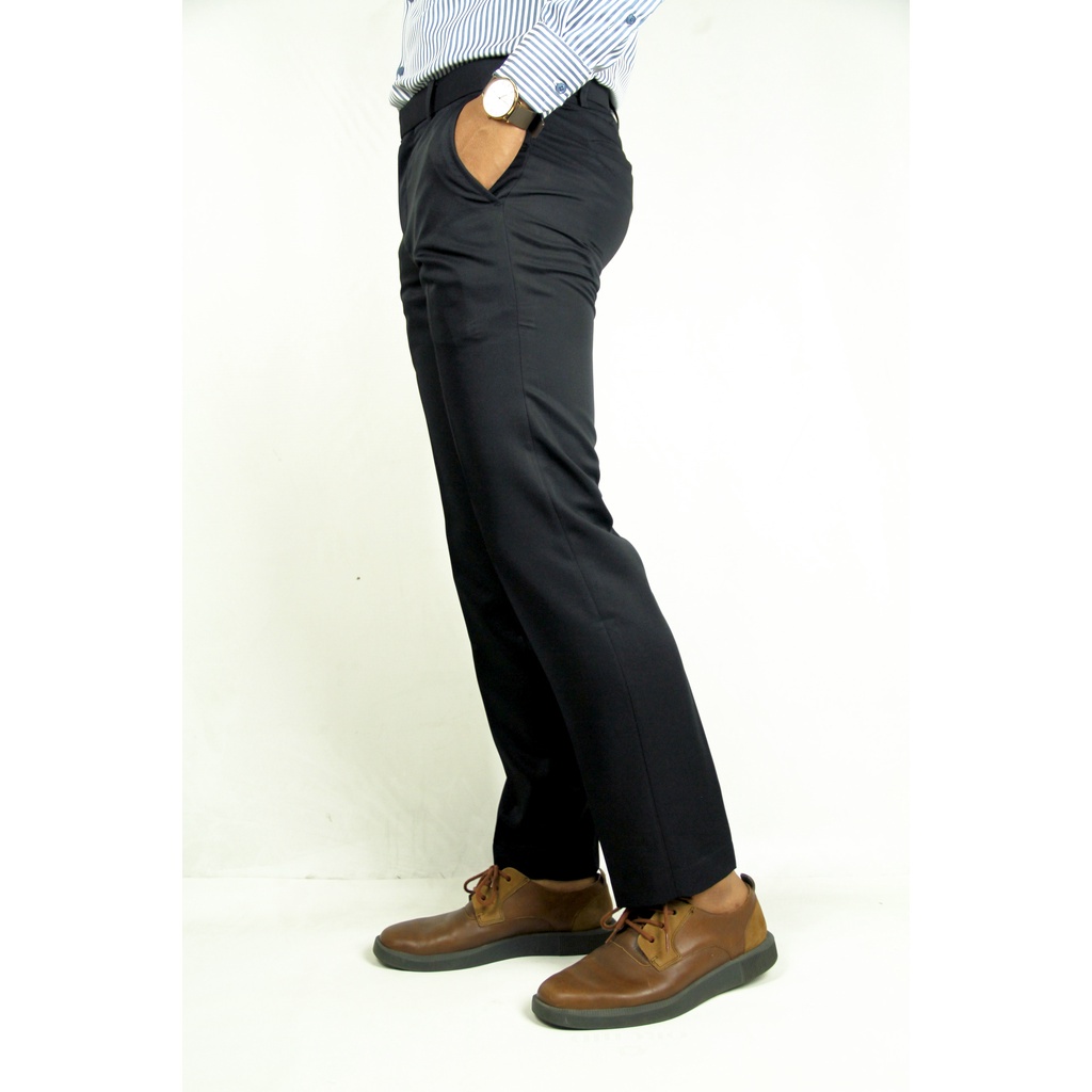 Celana Pria Formal STANLEY ADAMS Hitam Slim Fit | Black Code (C1) | Celana Jass | Celana Original 100%