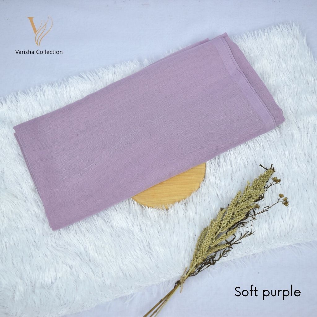 Kerudung Jilbab Segi Empat Bahan Katun Paris Polos Jadul Premium Varisha By Mardhatillah Warna soft 