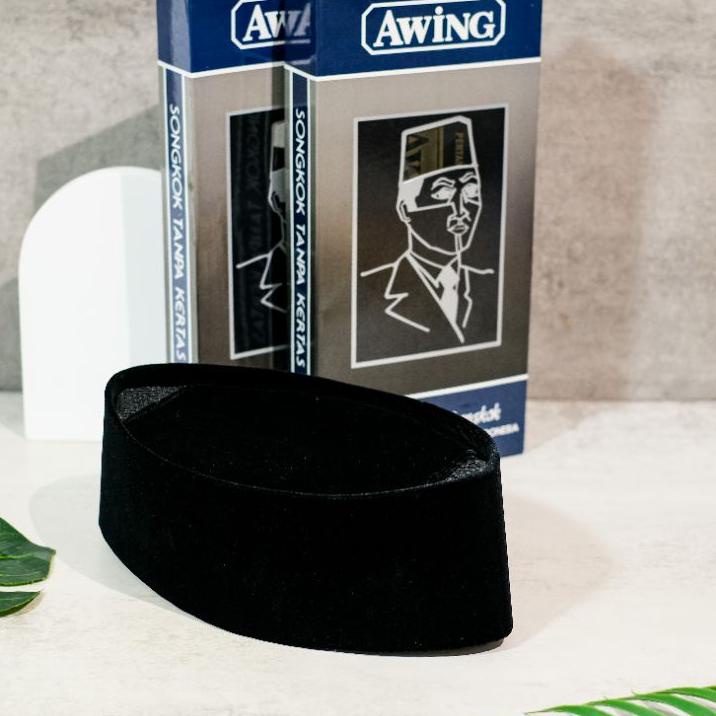 ✓ Songkok Awing Hitam AC Tinggi 8,9,10,11,12 Original Produk Bludru Halus  Kopyah Awing | Peci Awing