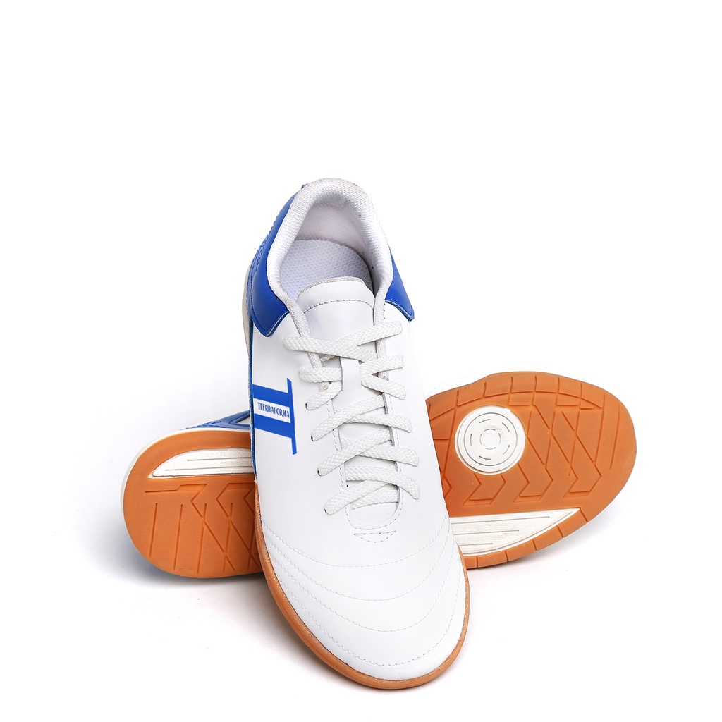 TY003 | Sepatu Olahraga Unisex Futsal Joging Biru Putih Running Original | FORIIND Terraforma