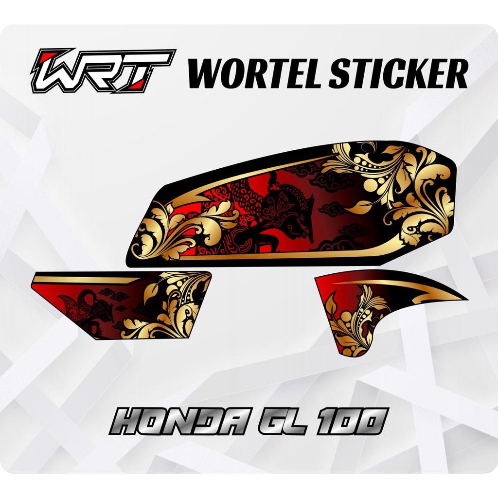Striping GL100-Stiker Hologram Decal Motor GL 100 Wayang Batik