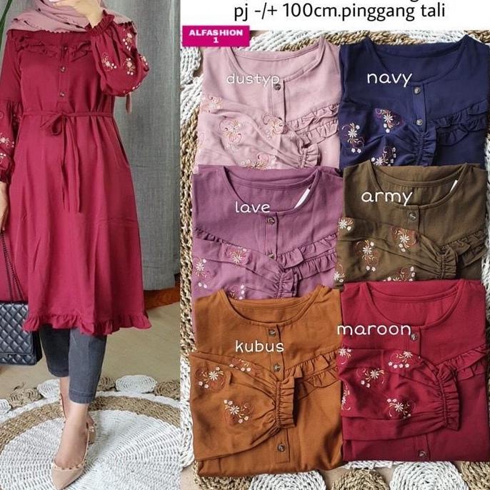 ♥ Queen Tunik 10 - Tunik Shakila Bordir Ld 110  Busui / R.13 -  ←