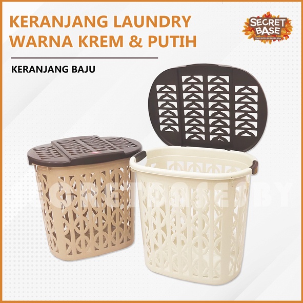 KERANJANG LAUNDRY - Keranjang Baju / Keranjang Pakaian Tutup Plastik Tinggi Serbaguna