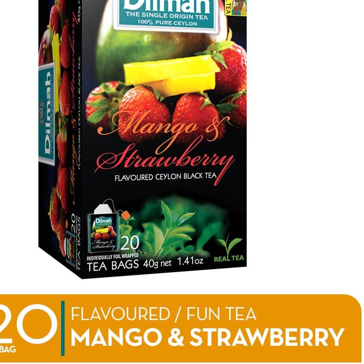 

☂ Dilmah Mango & Strawberry Tea - Teh Celup [Kemasan Foil Envelope 20s] ♀