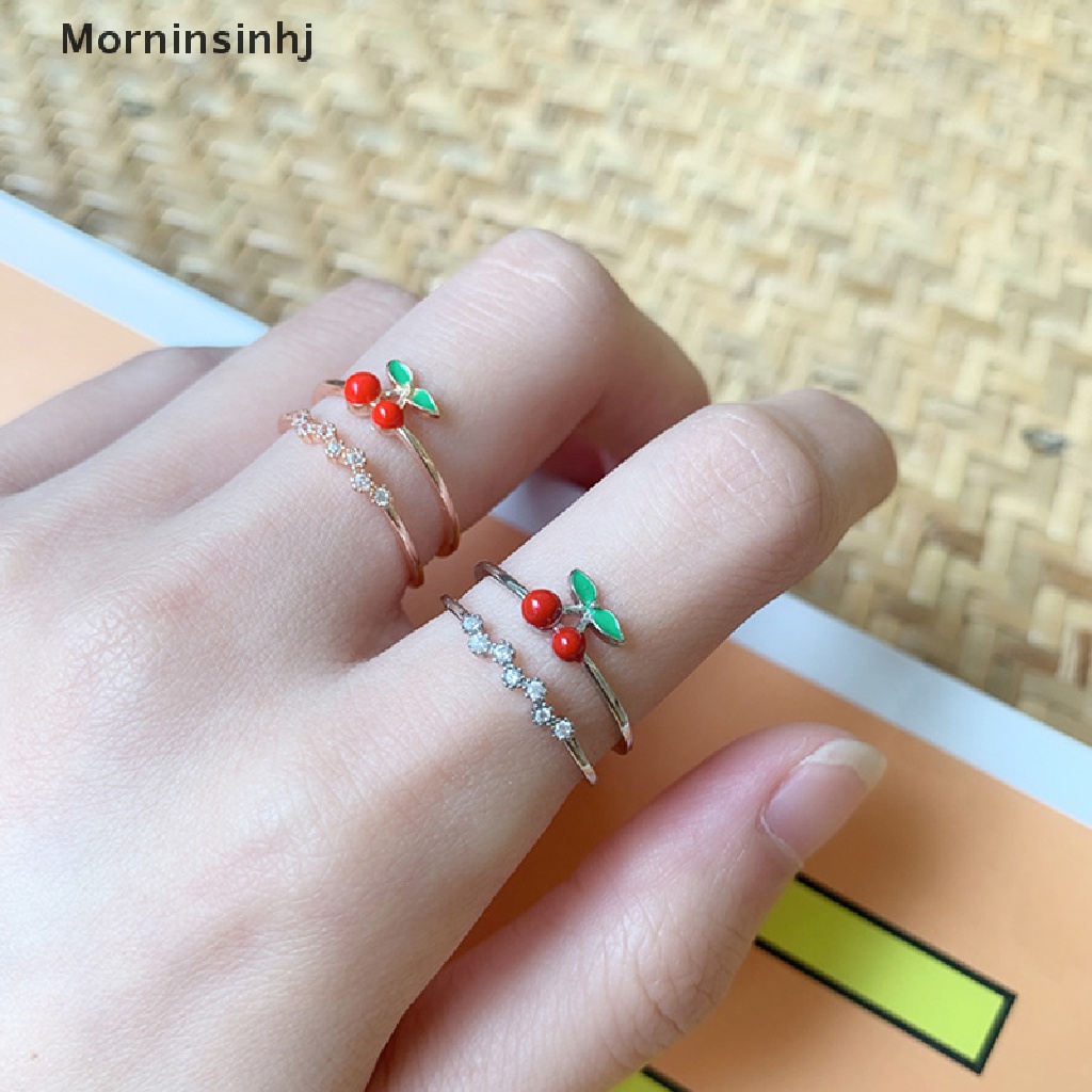 Mornin Gadis Gaya Jepang Korea Strawberry Cherry Pembukaan Cincin Kepribadian Perhiasan id