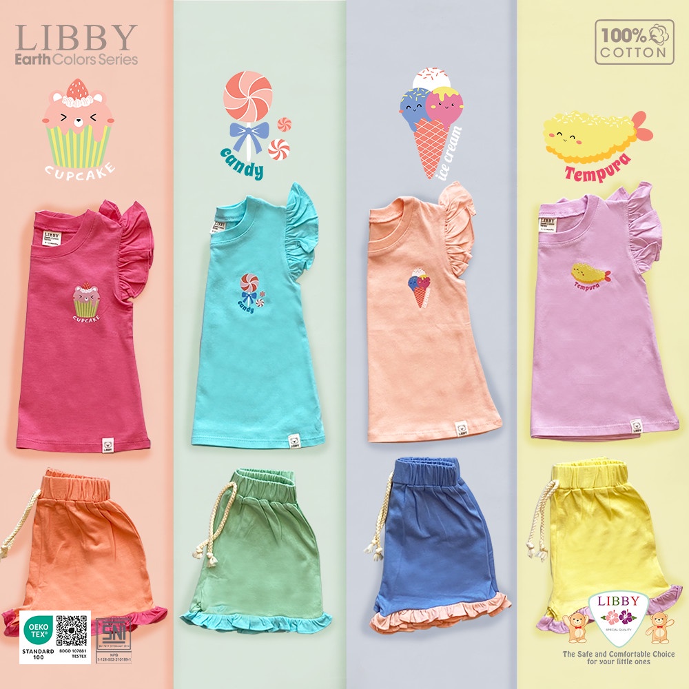 Libby Niji Set 9 Bulan - 8 Tahun Libby Earth Series Setelan Ruffle Anak Perempuan / Setelan Basic Sport Anak Laki Laki CBKS