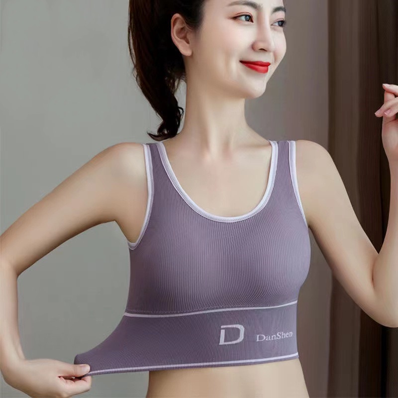 LM-0233 Bra Spot Tali Strap Bra Gym Yoga Wanita Elastis sexy Tanpa Kawat Bahan Halus