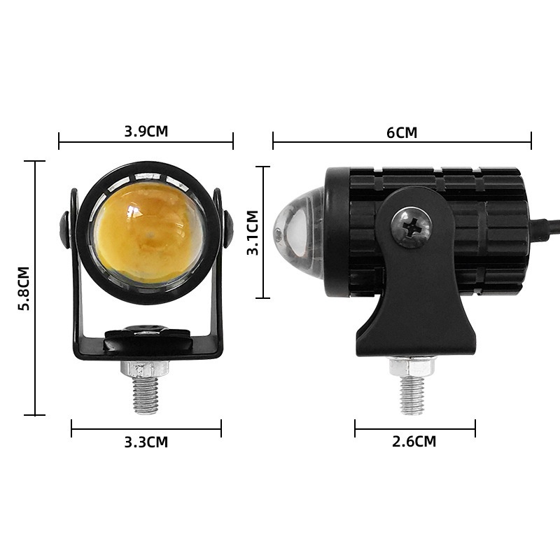 (1 pcs)Lampu Tembak Laser Led Mini 2 Warna - Lampu Tembak Sorot Foglamp Mini D2 Laser Gun/Lampu Tembak Laser Led Mini 2 Warna /Universal 12-80V Lampu Tembak Sorot LED Motor Work Light/Lampu Led Sorot Motor