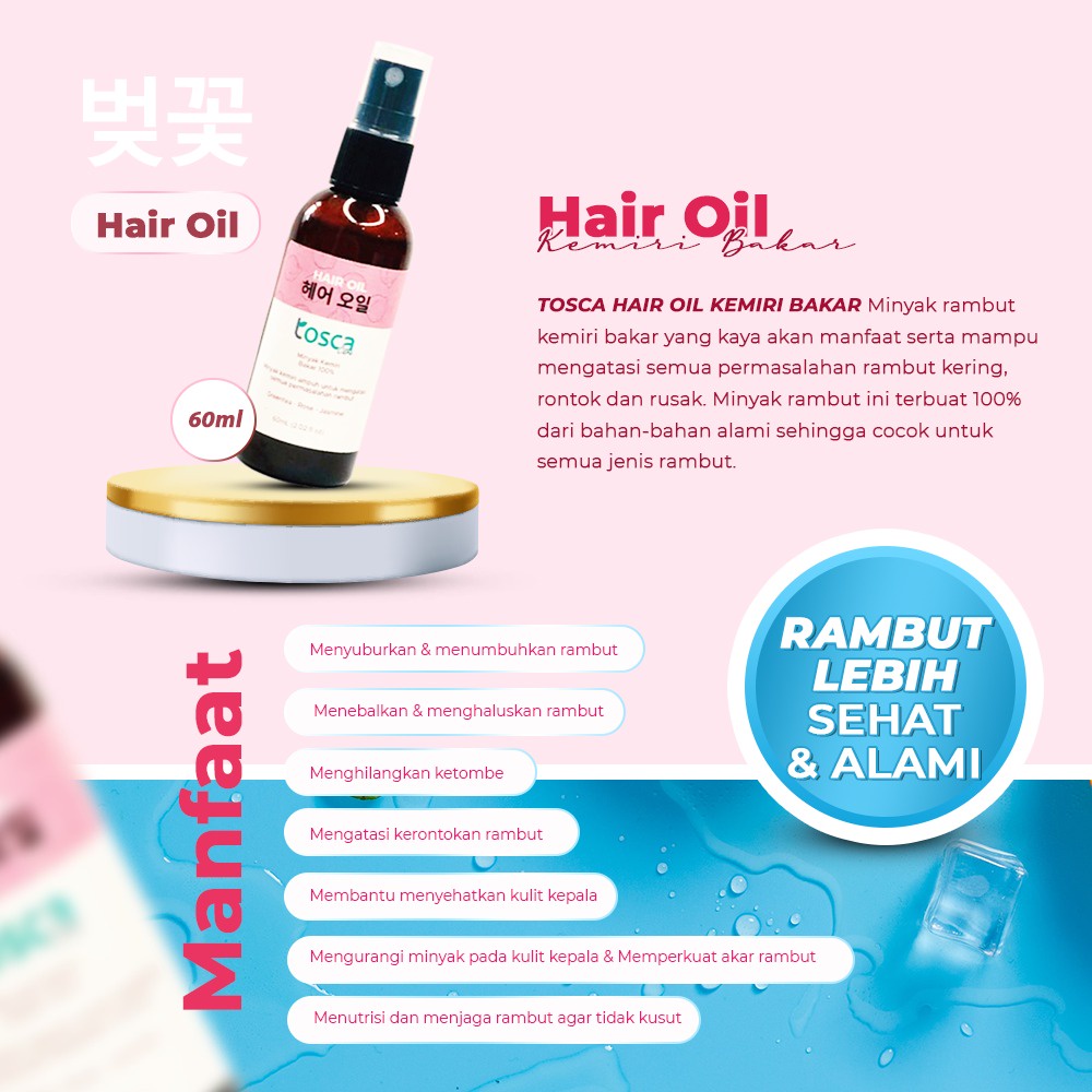 [Paket Bundling] Tosca Hair Oil Kemiri Bakar + Hair Mist Treatment Rambut Harum dan Sehat