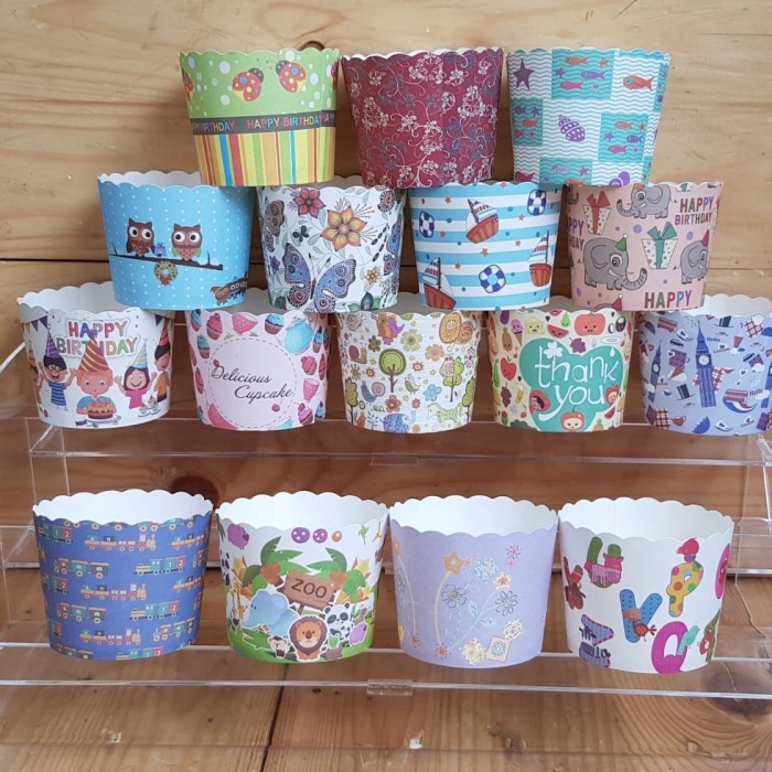 [Tempat Roti] 50 Pc Mini Muffin Cup Kertas Kue Bolu Kukus Panggang Cupcake Alas 5Cm [Pbaked]