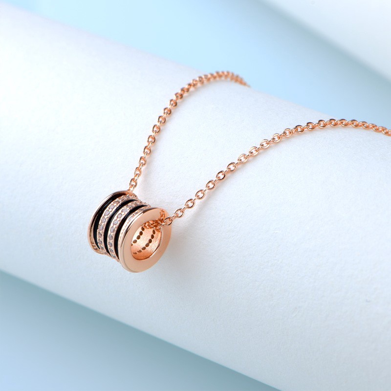 Kalung Liontin Berlian | Rose Gold 18k | Bahan Titanium Steel | Sendok Garpu Bahan Stainless Steel | Aksesoris Rambut Untuk Wanita