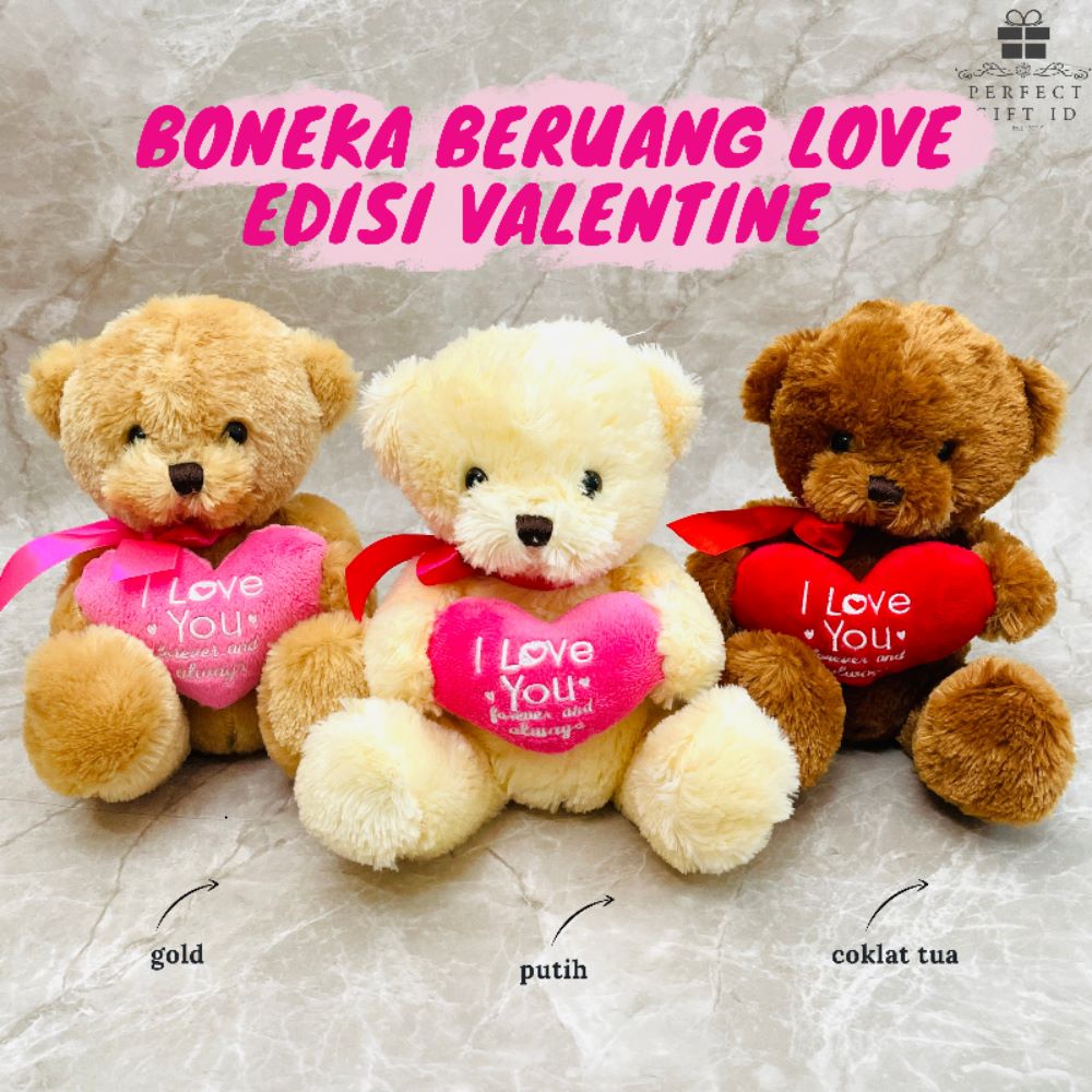 Boneka Beruang Hati / Boneka Beruang Valentine / Boneka Beruang Love