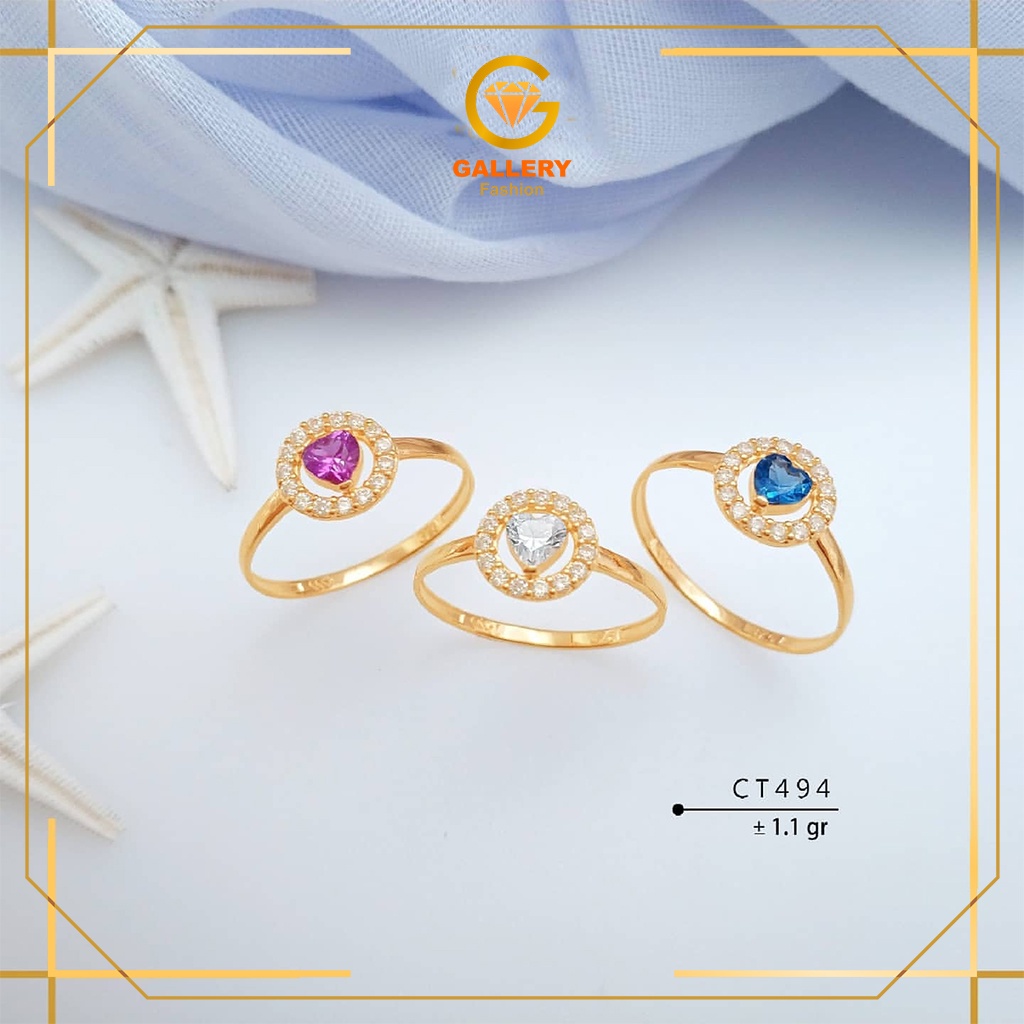 CINCIN EMAS ASLI KADAR 300/6KARAT KODE CT 494 MODEL LOVE TENGAH