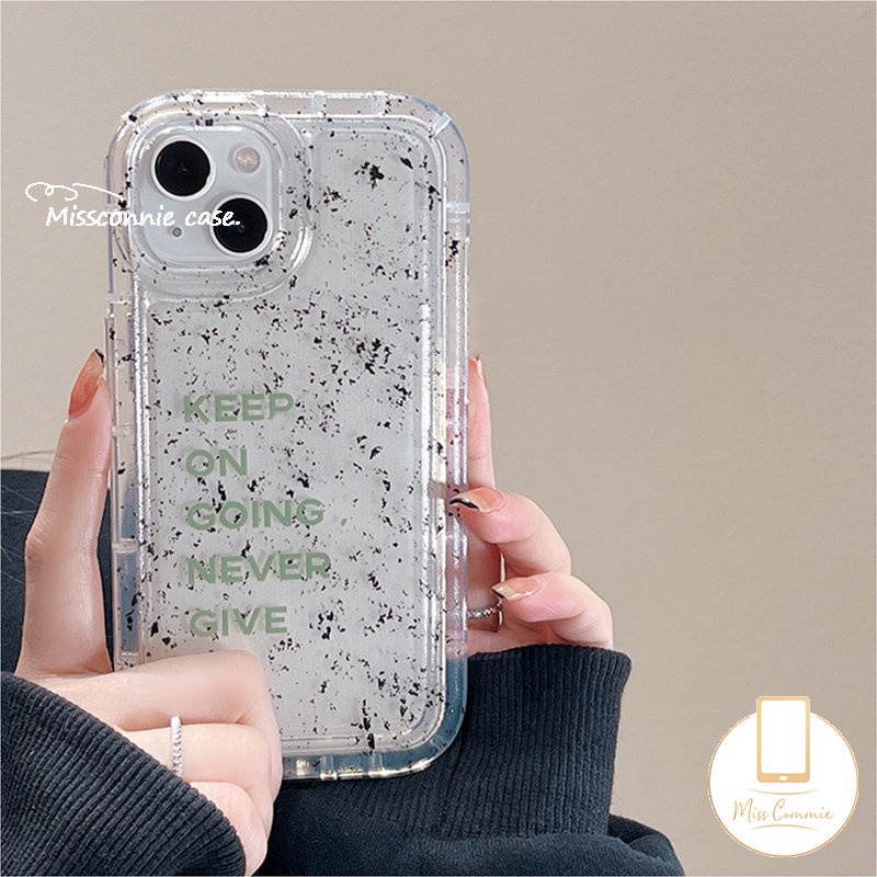 IPHONE Airbag Bening Sederhana Soft Tpu Case Kompatibel Untuk Iphone11 12 14 13 Pro Max7 8 Plus X XR 6s 6 Plus XS Max Art Speckle Motif Tinta Shockproof Back Cover