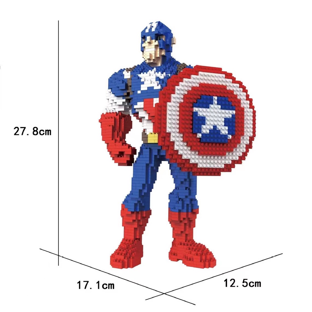 Blok Bangunan Partikel Kecil Iron Man Captain America League of Legends Puzzle Majelis Kompatibel Lego B