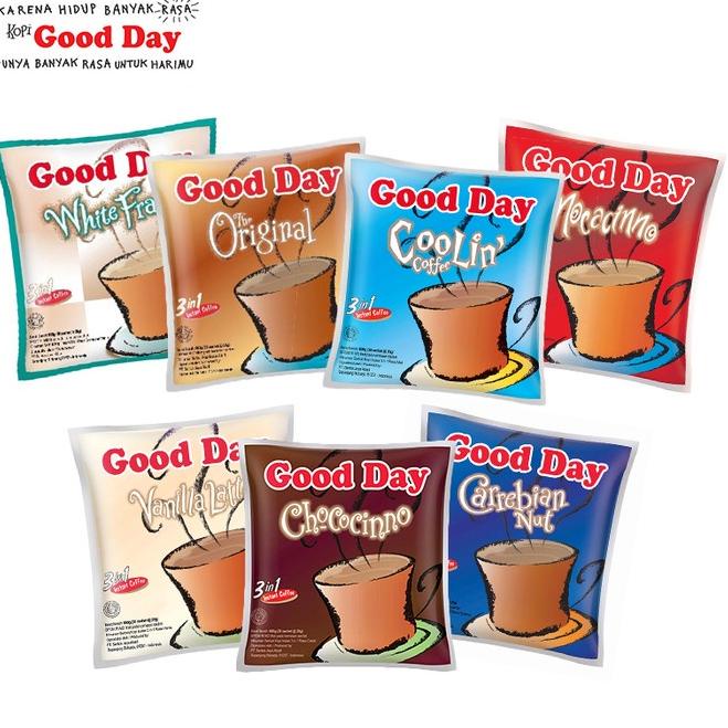 

Q91 GOODDAY 1 RENCENG ISI 12 SACHET GOOD DAY MOCACINNO CAREBIAN NUT CHOCOCINO VANILA LATTE ORIGINAL STOK LENGKAP ALL VARIAN BELANJA MURMER コ