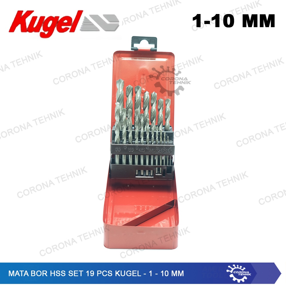 Mata Bor HSS Set 19 Pcs Kugel - 1 - 10 mm