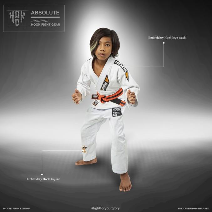 Gi BJJ Anak Hook Fight Gear, Gi Jiujitsu Anak, BJJ Gi Anak