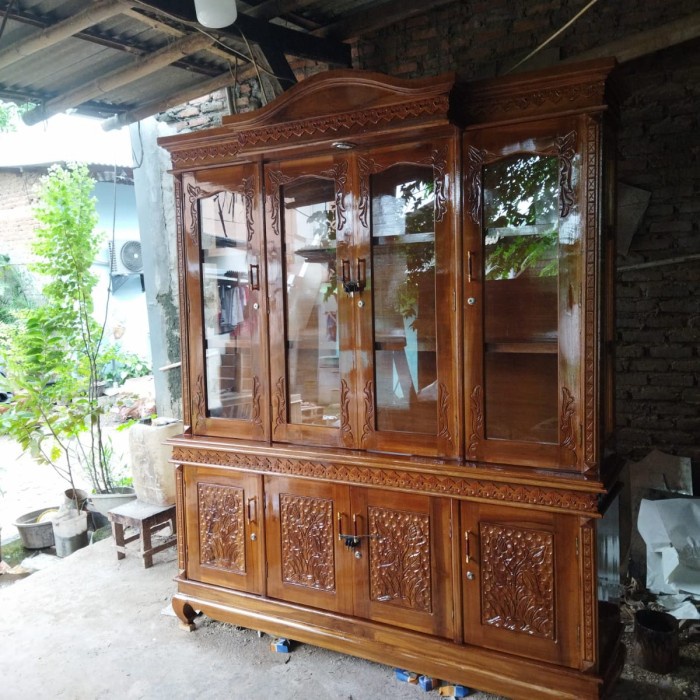 

Terlaris Lemari Pajangan Pintu 4 / Kayu Jati/ Lemari Arsip