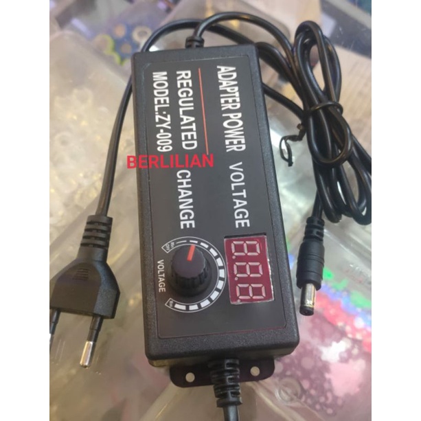 Adaptor DC 9V-24V 3A + Volmeter input AC 100-240V Model 92430