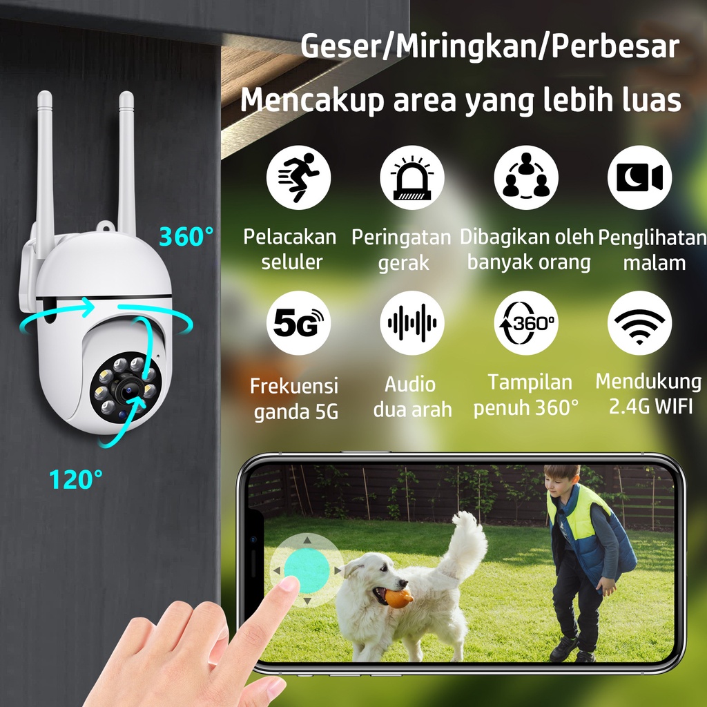 CCTV Wifi Mini Tersembunyi Tanpa Kabe Kemera CCTV Outdoor Full HD 1080P Pengintai IP Camera Waterproof IP67