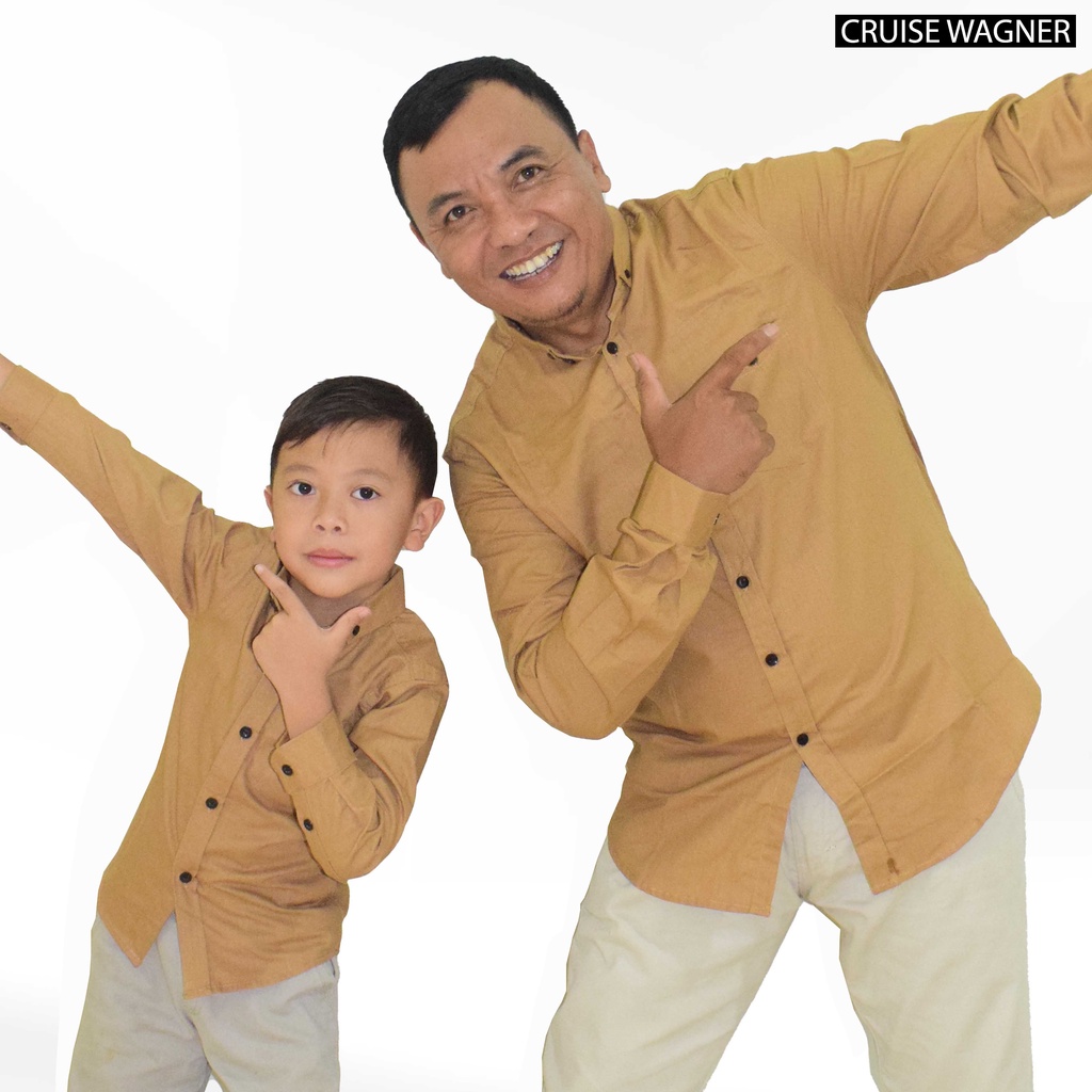 Kemeja Couple Polos Ayah dan Anak Polos Marun