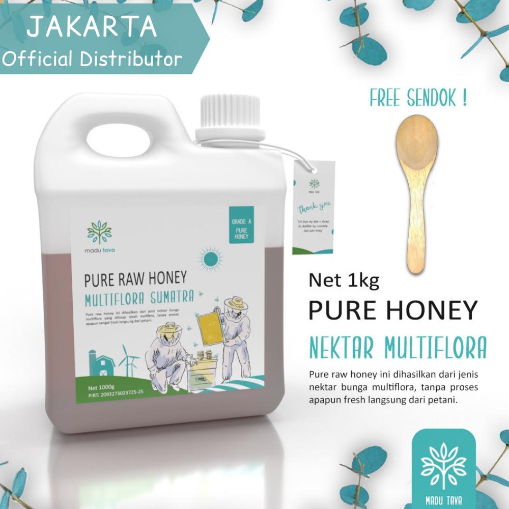 

☛ Terbatas! Madu Murni Asli 1kg Tava Grade A Nektar Multiflora Java 100% Alami Pure Natural Raw Honey .,,.,.,