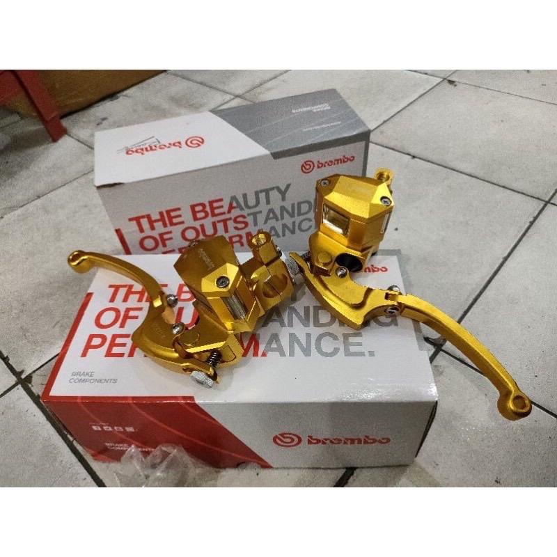 (BISA COD) Master Rem Handle Brembo 17X18 Double 2 Tabung 1 Set Full Cnc Universal Motor Nmax, Pcx, Xmax, Aerox, Adv, Xeon, Fino, Xride, Scoopy, Genio, Skydrive, Spin, Skywave, Beat, Vario, Mio, Dll