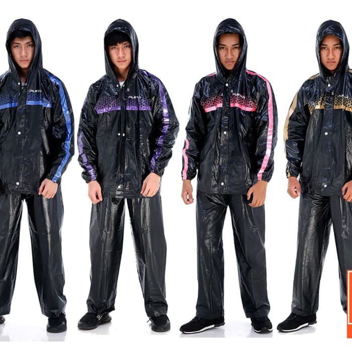 Jas Hujan Ranger PLEVIA 510 / Musim Hujan / Waterproof / Jas Hujan Hitam Kombinasi