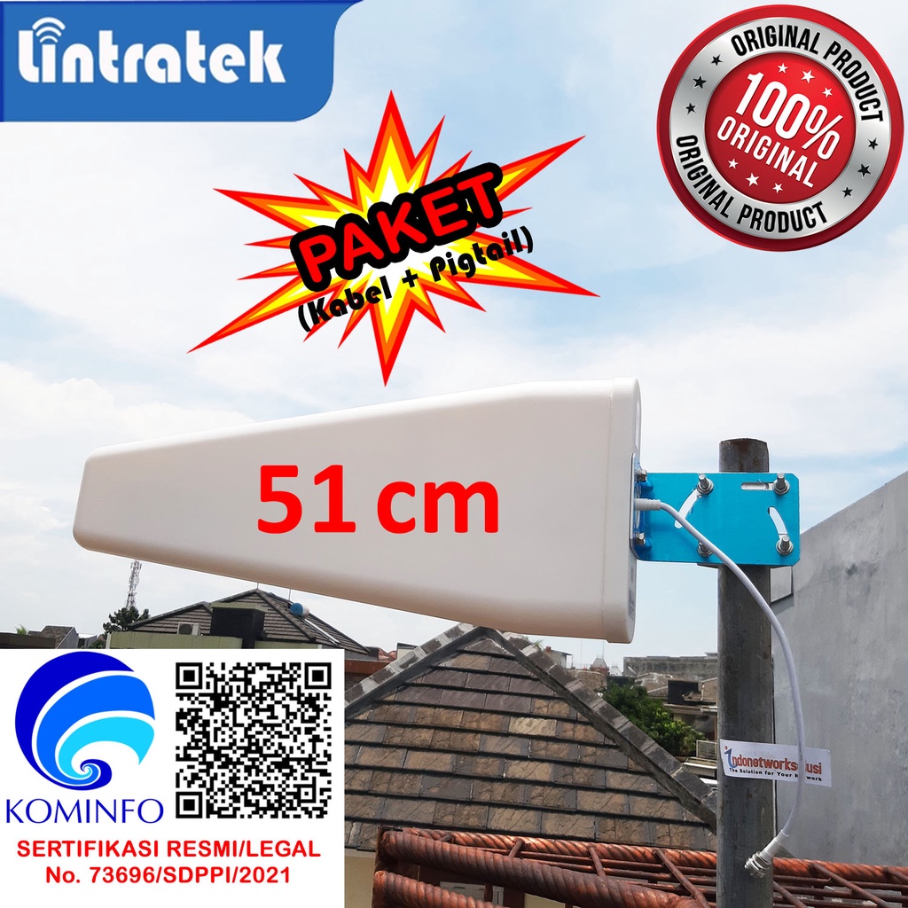 ANTENA LOG PERIODIC PERIODIK LPDA HIGH GAIN U/ MODEM TELKOMSEL XL INDOSAT HUAWEI E3273 E3276 E3372 CRC9 (51cm)